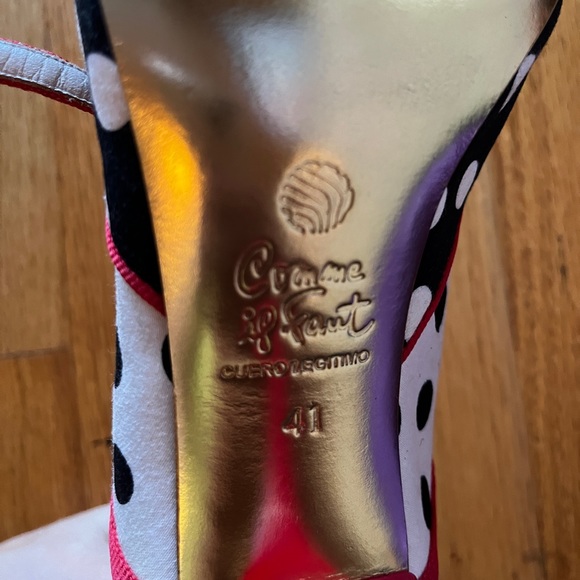 Comme Il Faut Amazing Dancing Shoes size 41 RARE polka dot white/black/red NEW! - Picture 6 of 7